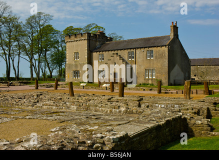 Birdoswald Roman Fort, il vallo di Adriano, vicino Gilsland, Cumbria Regno Unito Foto Stock