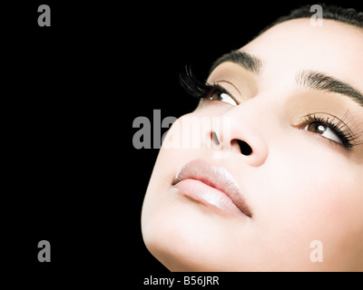 Close up di un giovane viso di donna Foto Stock