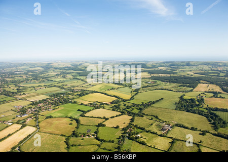 Vista aerea del Sussex campi Foto Stock