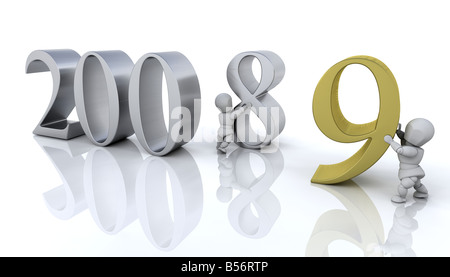 Portare il nuovo anno in Foto Stock