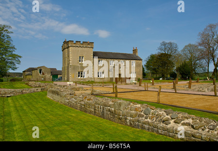 Birdoswald Roman Fort, il vallo di Adriano, vicino Gilsland, Cumbria Regno Unito Foto Stock