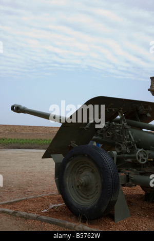 Gun emplacement al Castell de Montjuïc, Barcellona, Spagna Foto Stock