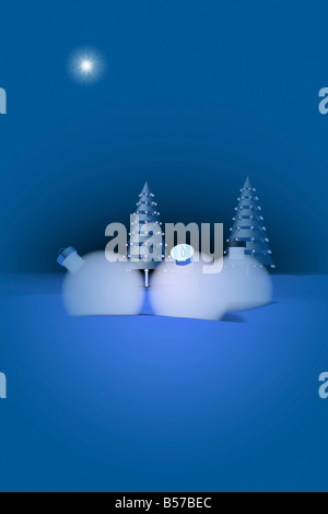 Addobbi natale e alberi di vacanza Foto Stock