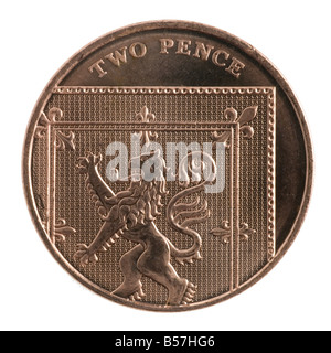 2008 Nuovo design per il British monete 2 pence pezzo Foto Stock