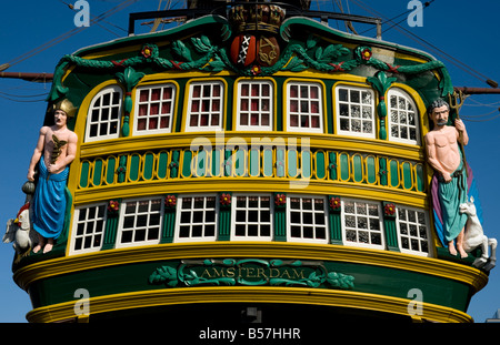 Vecchia nave a vela 'Amsterdam' in mostra al Museo Marittimo Scheepvartmuseum in Amsterdam 2008 Foto Stock