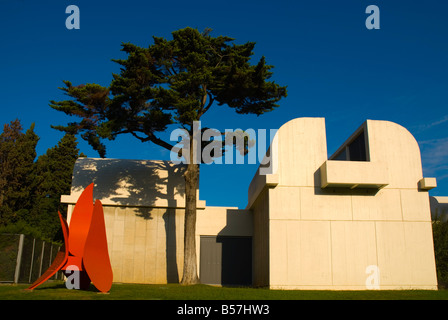 Al di fuori di Fundacio Joan Miro a Montjuic a Barcellona Spagna Europa Foto Stock