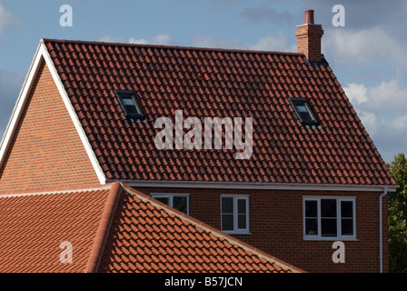 Case di recente costruzione, Redelsham Heath station wagon, Suffolk, Regno Unito. Foto Stock