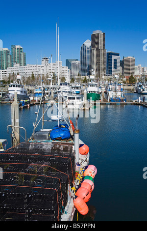 Porto di tonno e lo skyline di San Diego, California, Stati Uniti d'America, America del Nord Foto Stock