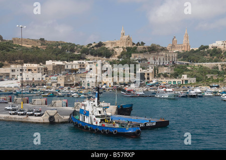 Porto di Mgarr a Gozo, Malta, Mediterraneo, Europa Foto Stock