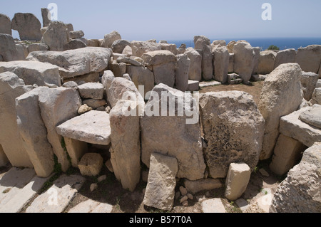 Hagar Qim, un tempio megalitico, Sito Patrimonio Mondiale dell'UNESCO, Malta, Europa Foto Stock