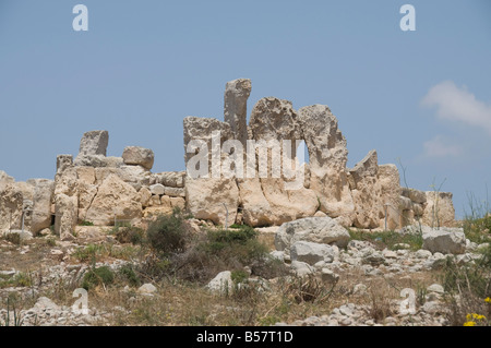 Hagar Qim, un tempio megalitico, Sito Patrimonio Mondiale dell'UNESCO, Malta, Europa Foto Stock