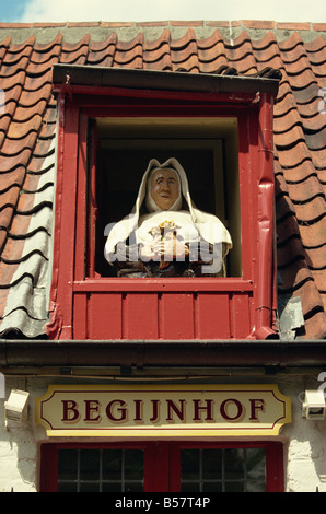 Dettaglio del Begijnhof Beguine House Bruges Belgio Europa Foto Stock