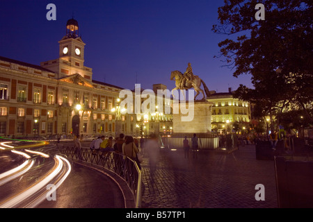 Comunidad de Madrid edili, Plaza de la Puerta del Sol di Madrid, Spagna, Europa Foto Stock