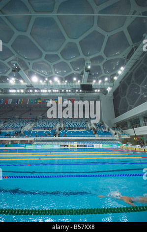 Il Water Cube National Aquatics Centre nuoto arena del Parco Olimpico di Pechino, Cina, Asia Foto Stock