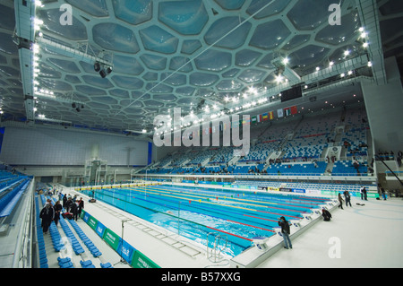 Il Water Cube National Aquatics Centre nuoto arena del Parco Olimpico di Pechino, Cina, Asia Foto Stock