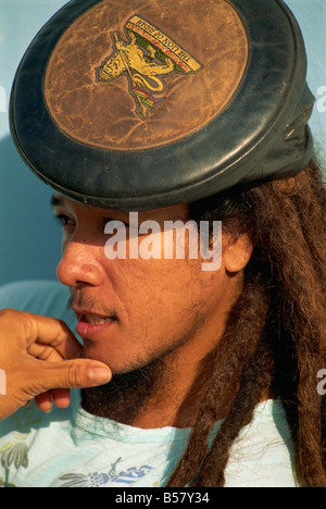 Rastafarian boy, Dangriga, Belize, America Centrale Foto Stock