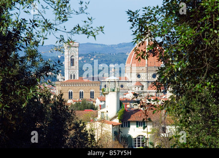 Vista di Firenze dal Giardino di Boboli di Firenze, Toscana, Italia, Europa Foto Stock