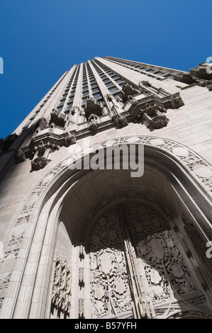 Tribune Building, Magnificent Mile di Chicago, Illinois, Stati Uniti d'America, America del Nord Foto Stock