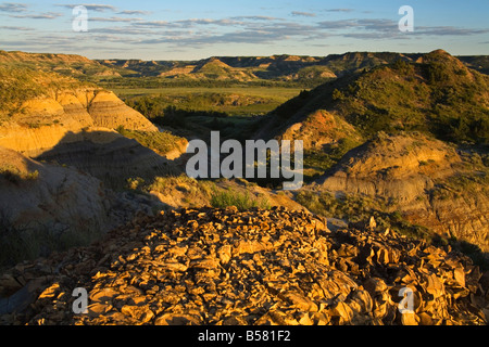 Slump Blocco area in Parco nazionale Theodore Roosevelt unità del Nord, Watford, il Dakota del Nord, Stati Uniti d'America, America del Nord Foto Stock