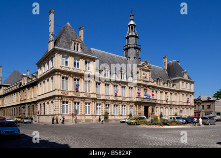 Hotel de Ville, Reims, Marne, Champagne-Ardenne, Francia, Europa Foto Stock