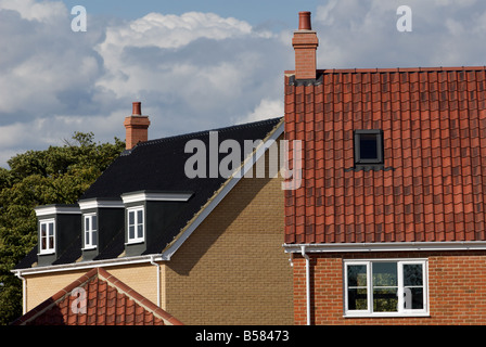 Case di recente costruzione, Redelsham Heath station wagon, Suffolk, Regno Unito. Foto Stock