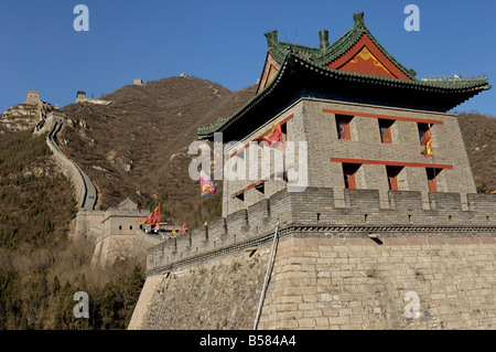 La Grande Muraglia della Cina, Sito Patrimonio Mondiale dell'UNESCO, a Juyongguan Pass, 50km da Pechino, Cina e Asia Foto Stock