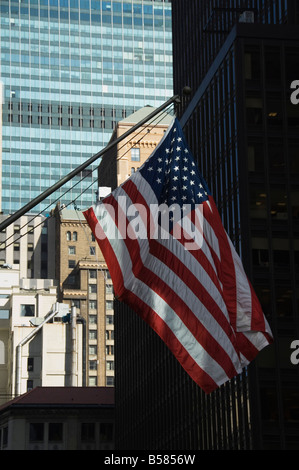 Bandiera americana, Manhattan, New York, nello Stato di New York, Stati Uniti d'America, America del Nord Foto Stock