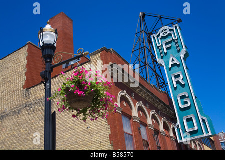 Fargo teatro di Broadway Street, Fargo, il Dakota del Nord, Stati Uniti d'America, America del Nord Foto Stock