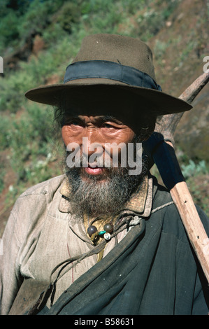 Agricoltore Bhutan Asia Foto Stock