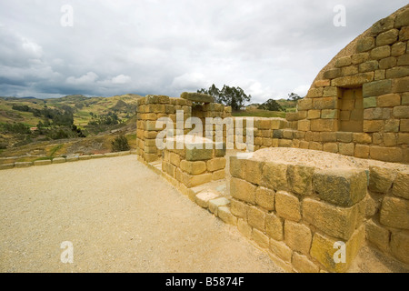 Il livello superiore del Tempio del Sole, Ingapirca, Canar Provincia, Ecuador Foto Stock