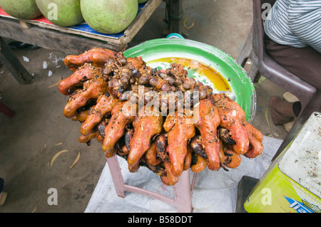 Le anatre per la vendita nel mercato, Cambogia, Indocina, sud-est asiatico Foto Stock