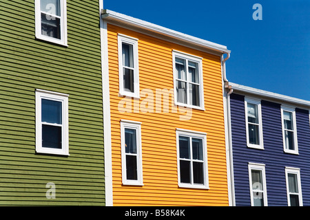 Case colorate in St John s City Terranova in Canada America del Nord Foto Stock