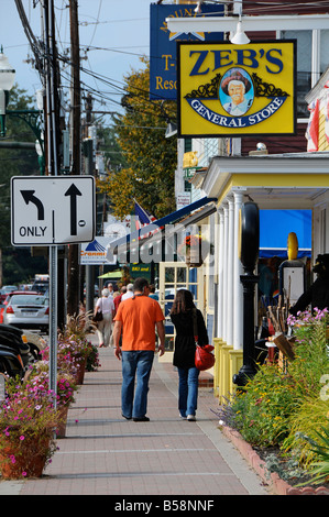 Main Street in North Conway, New Hampshire, STATI UNITI D'AMERICA Foto Stock