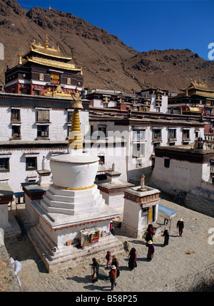 Monastero di Tashilumpo a Shigatse, nel Tibet, Cina Foto Stock