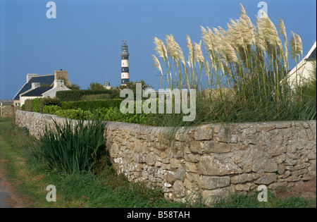 Paesaggio intorno Creac'h faro, isola di Ouessant, Finisterre, Bretagna, Francia, Europa Foto Stock