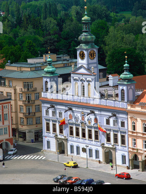 La piazza principale di Ceske Budejovice Budweis Sud Bohemia Repubblica Ceca Europa Foto Stock