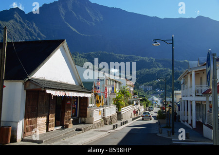 Main Street Rue de Pere Boiteau Cilaos Reunion Oceano Indiano Africa Foto Stock