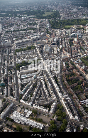 Vista aerea a nord ovest della città interna edifici blocchi a torre Belgrave Road Claverton Street Lupus Street Pimlico Westminster Lond Foto Stock