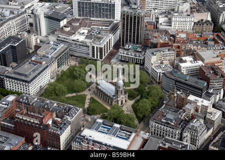 Vista aerea a sud est di St Philips Cattedrale Grand Hotel Great Western Arcade Colmore Row Tempio fila Birmingham B3 England Regno Unito Foto Stock