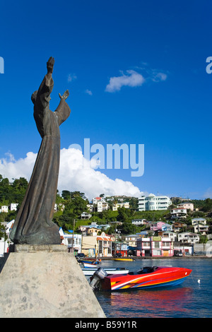 Statua in Carenage Porto San Giorgio, Grenada, isole Windward, Piccole Antille, West Indies, dei Caraibi e America centrale Foto Stock