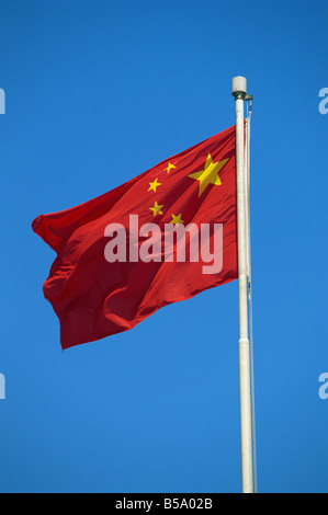 Bandiera cinese battenti in Hong Kong, Cina Foto Stock