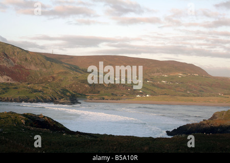 Di sera, Glen Testa, Glencolmcille, County Donegal, Irlanda Foto Stock