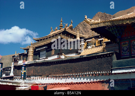 Gli edifici al Monastero di Tashilumpo a Xigaze Tibet Cina Asia Foto Stock