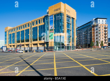 La costruzione della metropolitana Trafford Road Salford Quays Inghilterra Foto Stock