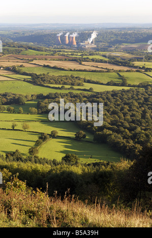 Vista dalla Wrekin sud a Ironbridge Power Station, vicino a Telford Shropshire, Foto Stock