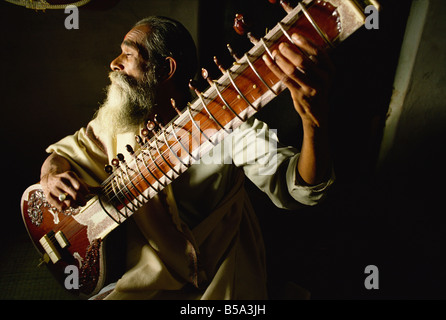 Sitar player India Asia Foto Stock