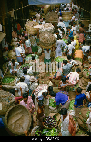 Shealda mercato ortofrutticolo Kolkata stato del Bengala Occidentale India Asia Foto Stock