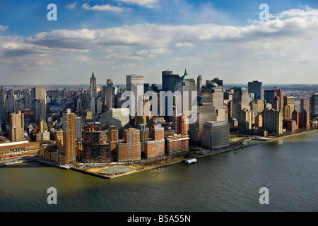 Il quartiere finanziario sull'isola di Manhattan a New York City Foto Stock