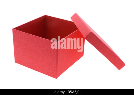 Contenitore di regalo rosso Foto Stock