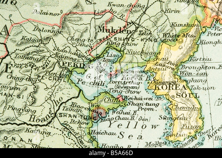 L'annata 1907 copyright scaduto mappa che mostra i paesi e rotte commerciali Foto Stock